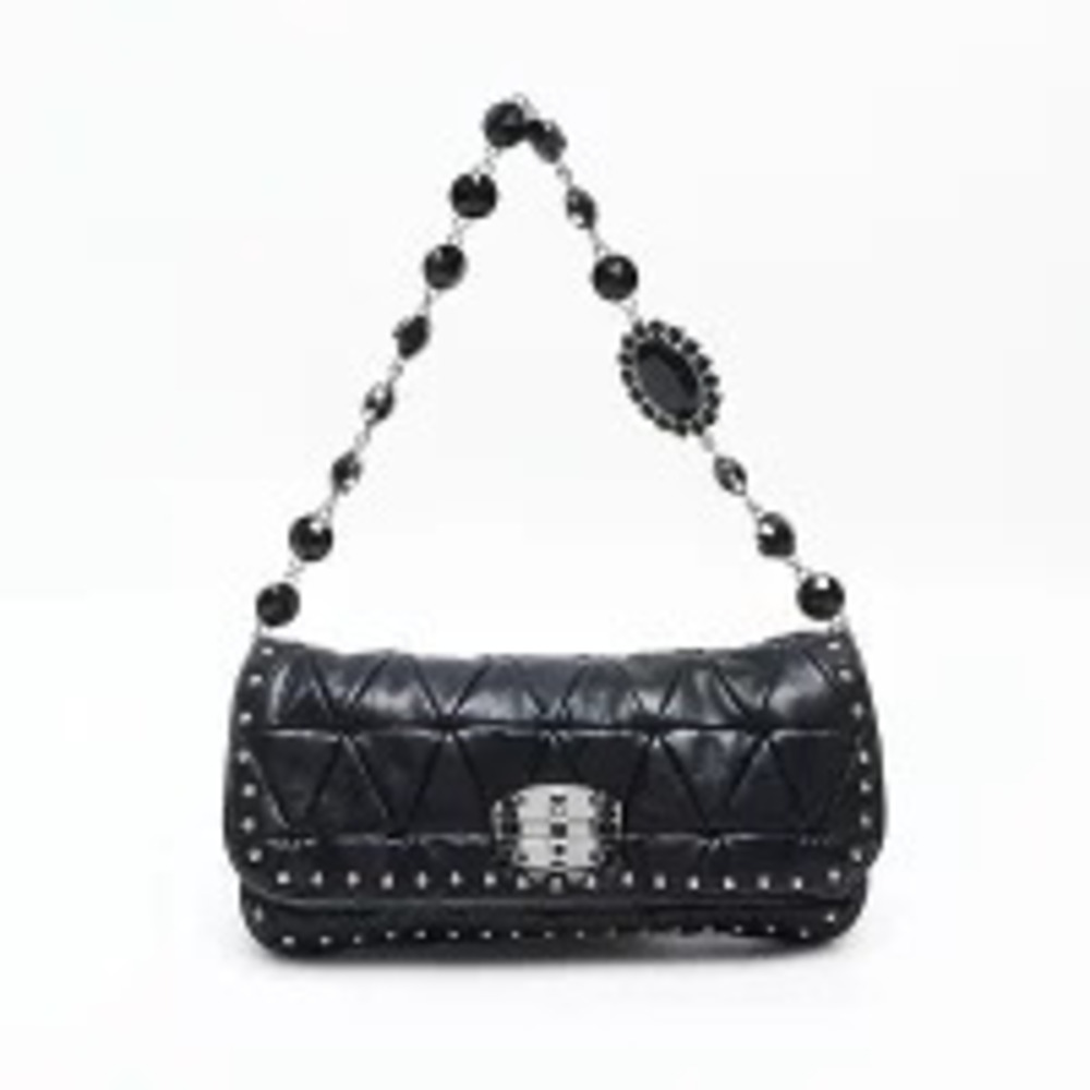 Miu Miu Bag Leather Nappa Crystal Shoulder Black